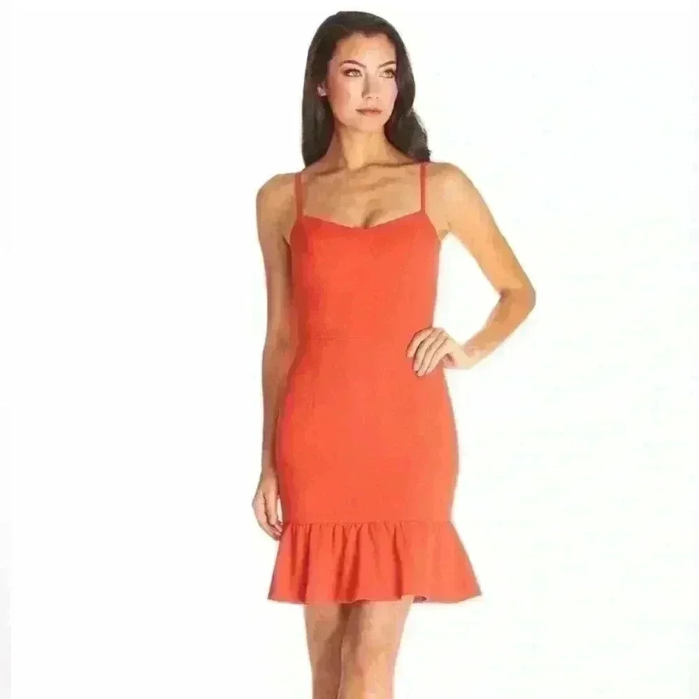 NWT Dress the Population Mira Dress, Color Poppy, Womens Size Small